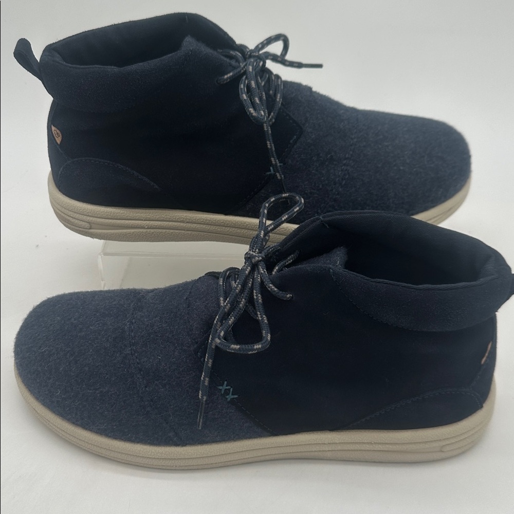 Lamo Koen Mid Navy Blue Chukka Boots Men's Size 12 Wool Suede Lace Up
